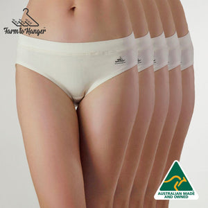Farm To Hanger Comfy Bum Knickers - Five Set - Natural