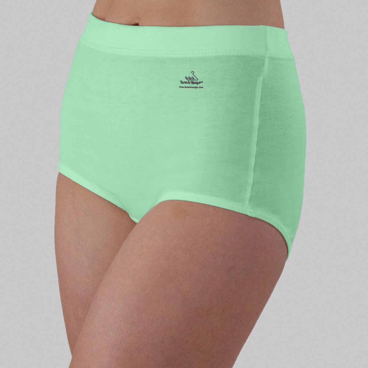 High Waist Low Leg Comfy Bum Knickers - Single - Apple