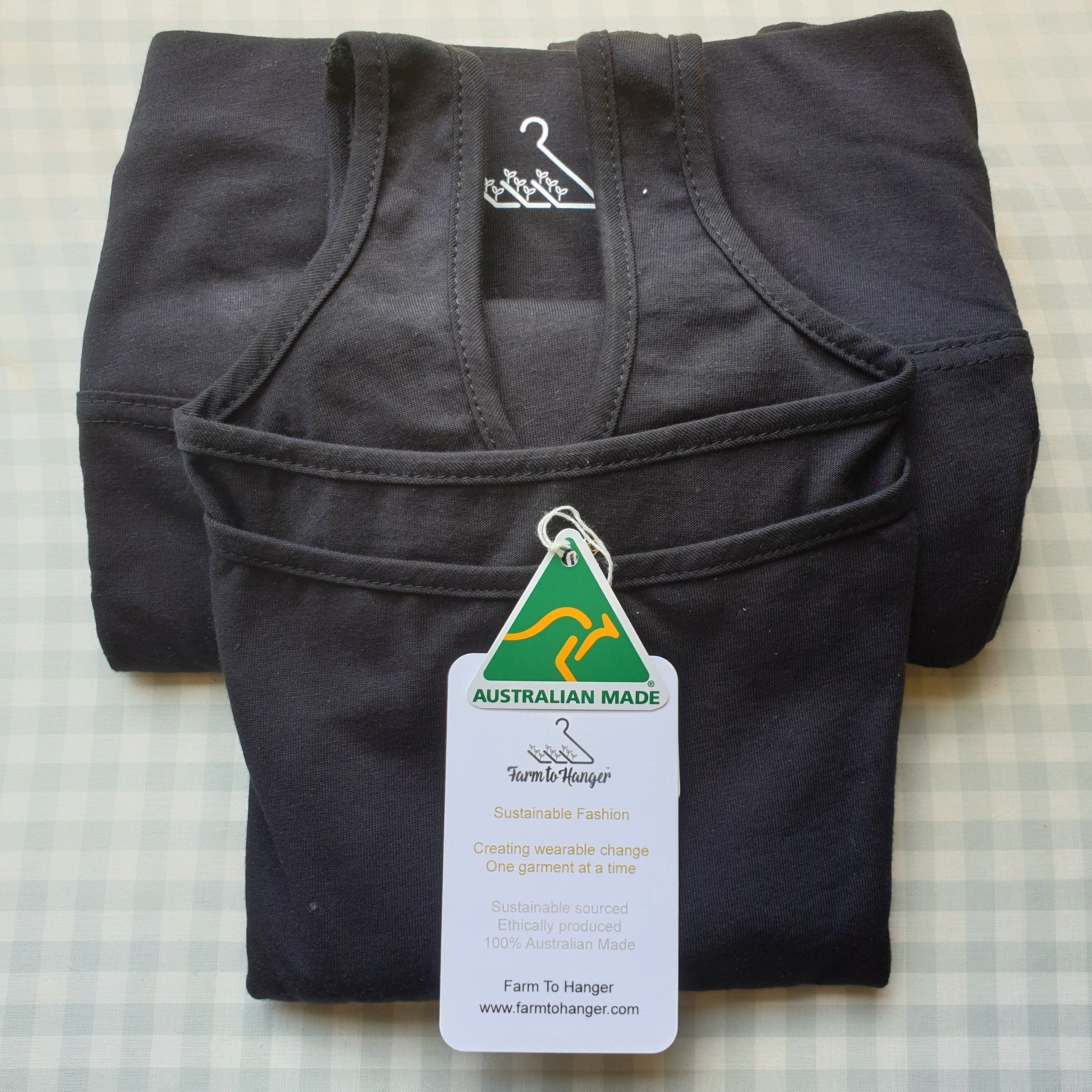 Comfy Cami Singlet - Black AND Eco Active Yoga Pants - Black Set