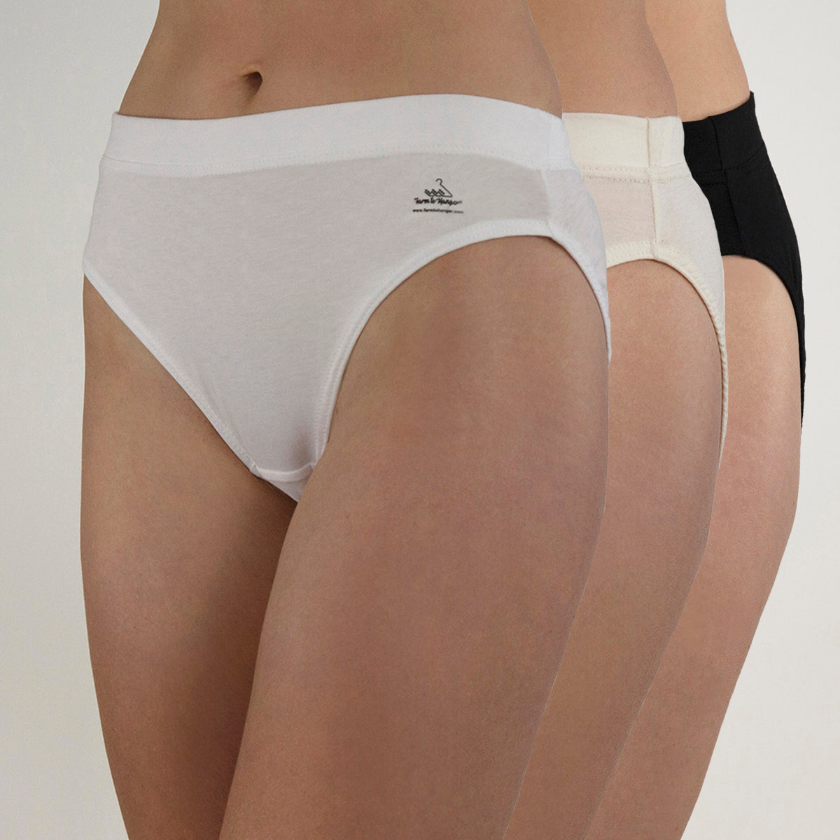High Cut Comfy Bum Knickers - Multi-colour Triple Set