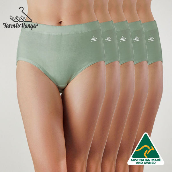 PRE-ORDER - 30TH MAY Natural Waist Comfy Bum Knickers - Single Colour Five Set - Mint