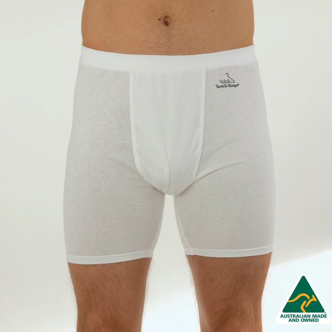 Men's Comfy Trunks, Long Leg - Five Set - White