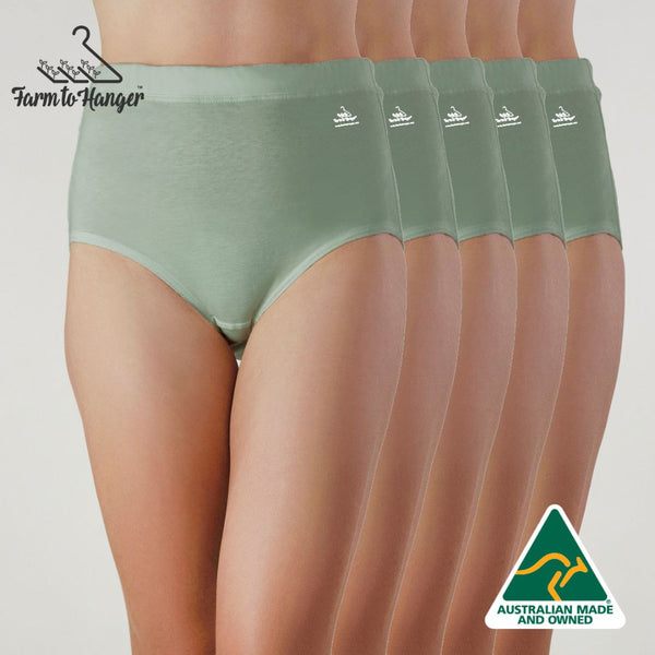 PRE-ORDER - 30TH MAY High Waist Comfy Bum Knickers - Single Colour Five Set - Mint