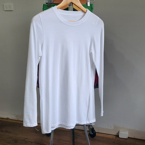 Sample - Item No. 31 - Size 8-10 - Long sleeve humble tee - heavy weight - White