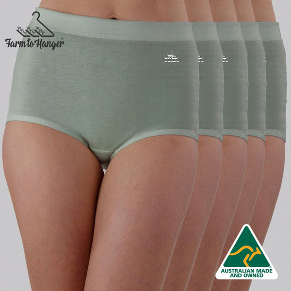 PRE-ORDER - 30TH MAY High Waist Low Leg Comfy Bum Knickers - Single Colour Five Set - Mint
