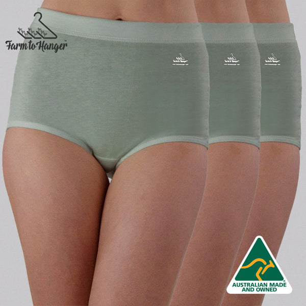 PRE-ORDER - 30TH MAY High Waist Low Leg Comfy Bum Knickers - Single Colour Triple Set - Mint