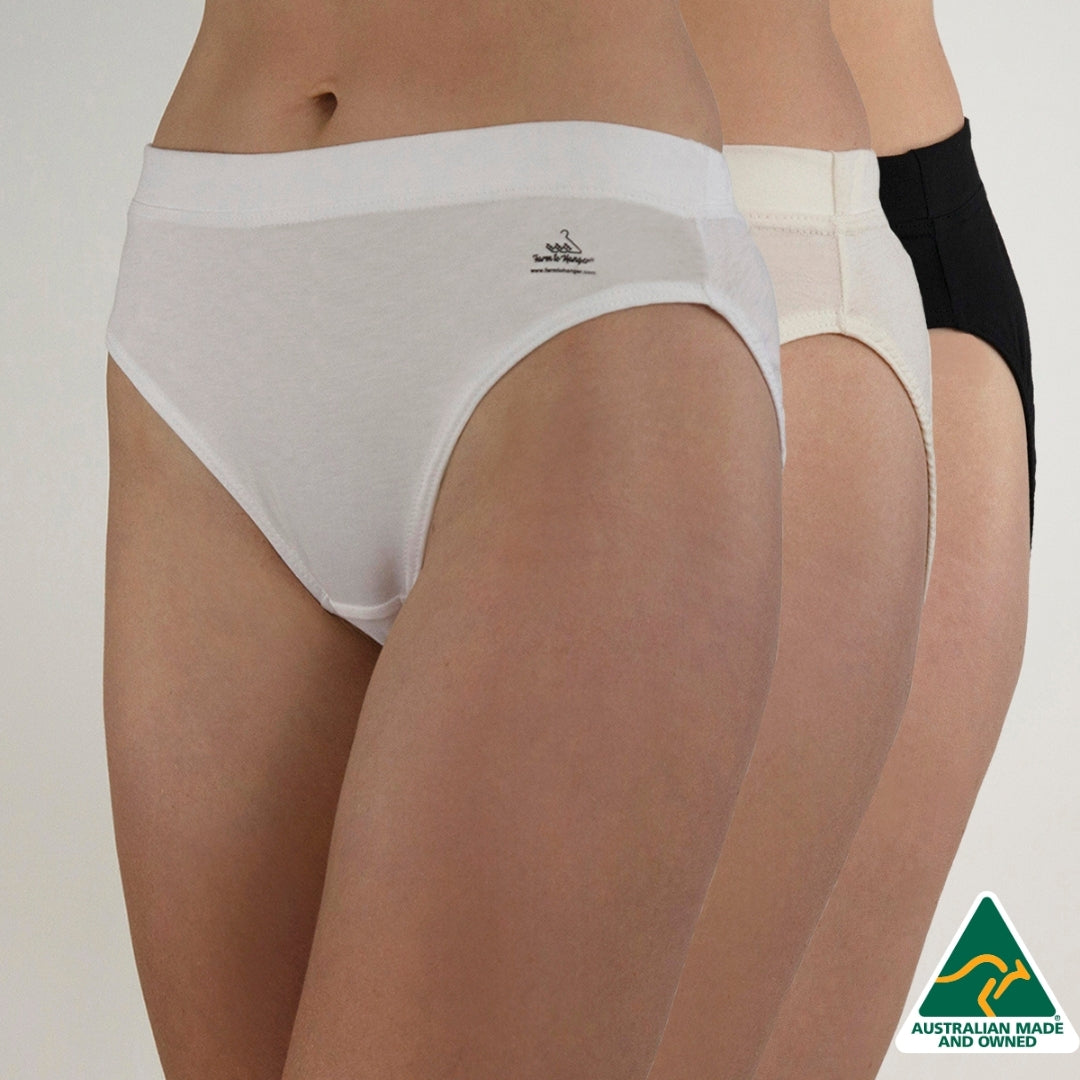 High Cut Comfy Bum Knickers - Multi-colour Triple Set