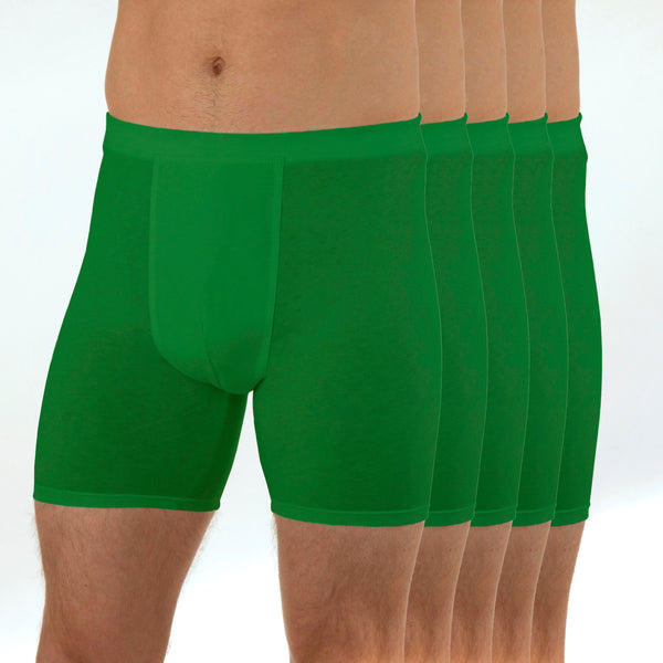Men's Comfy Trunks, Long Leg - Five Set - So Green