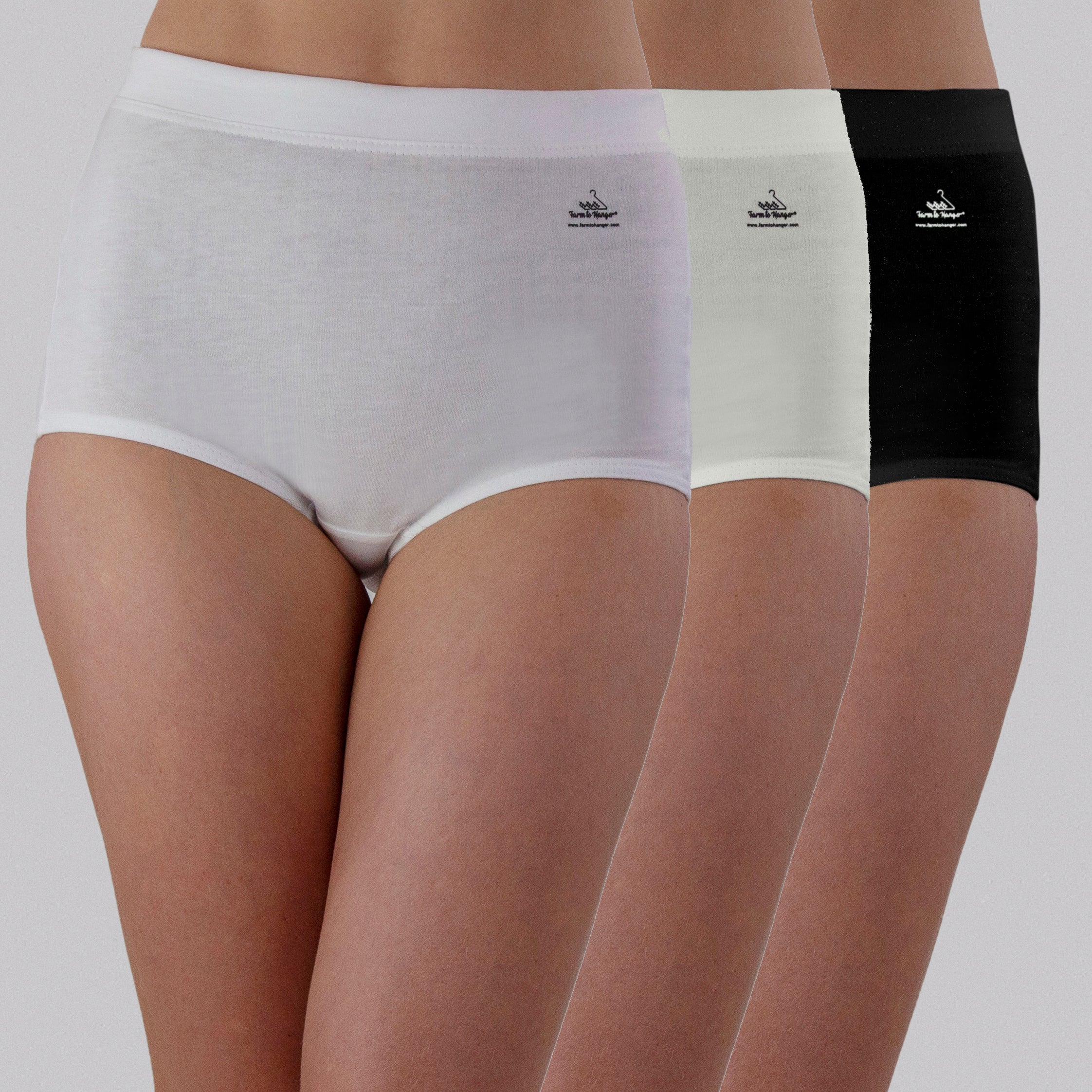 High Waist Low Leg Comfy Bum Knickers - Multi-colour TRIPLE Set