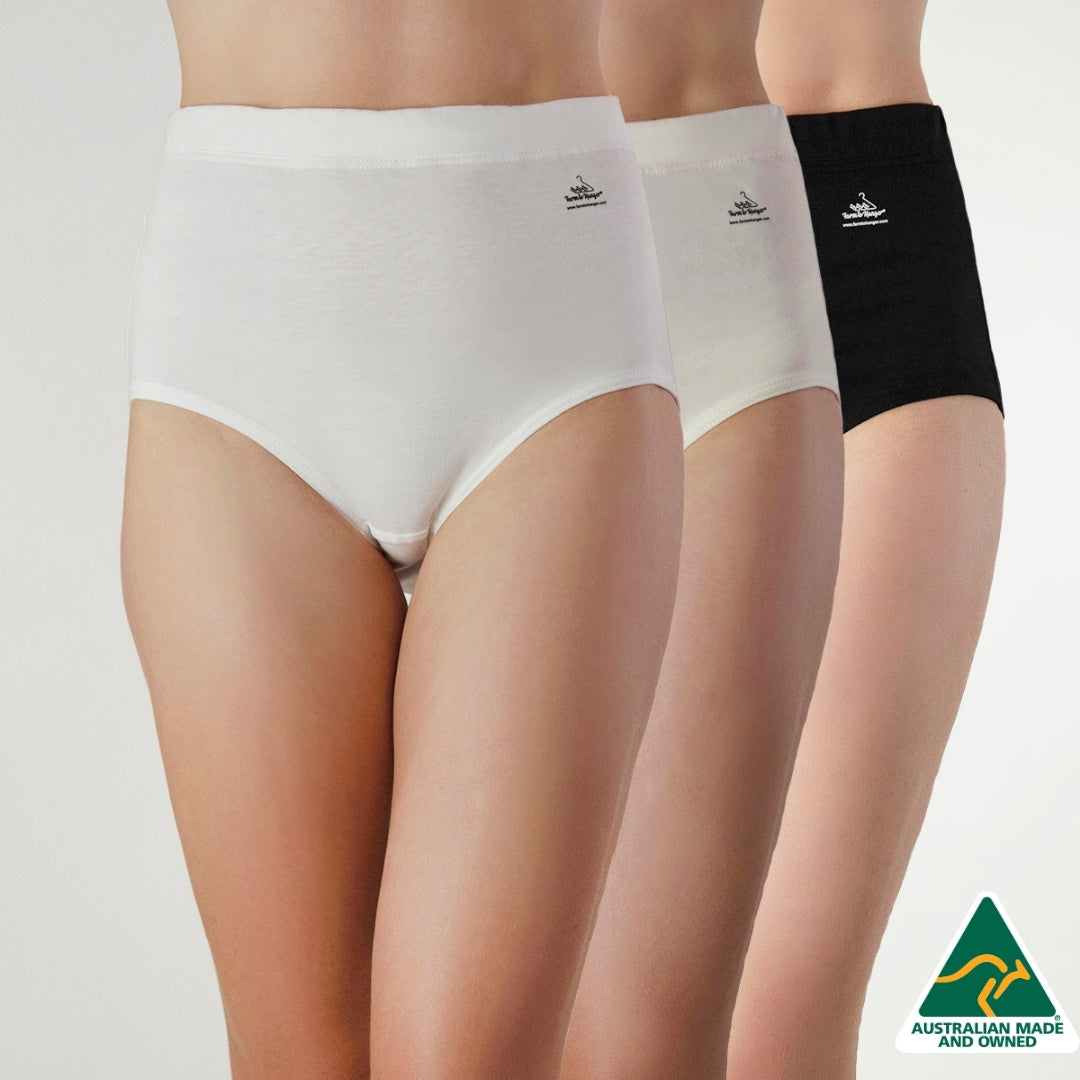 High Waist Comfy Bum Knickers - Multi-colour Triple Set