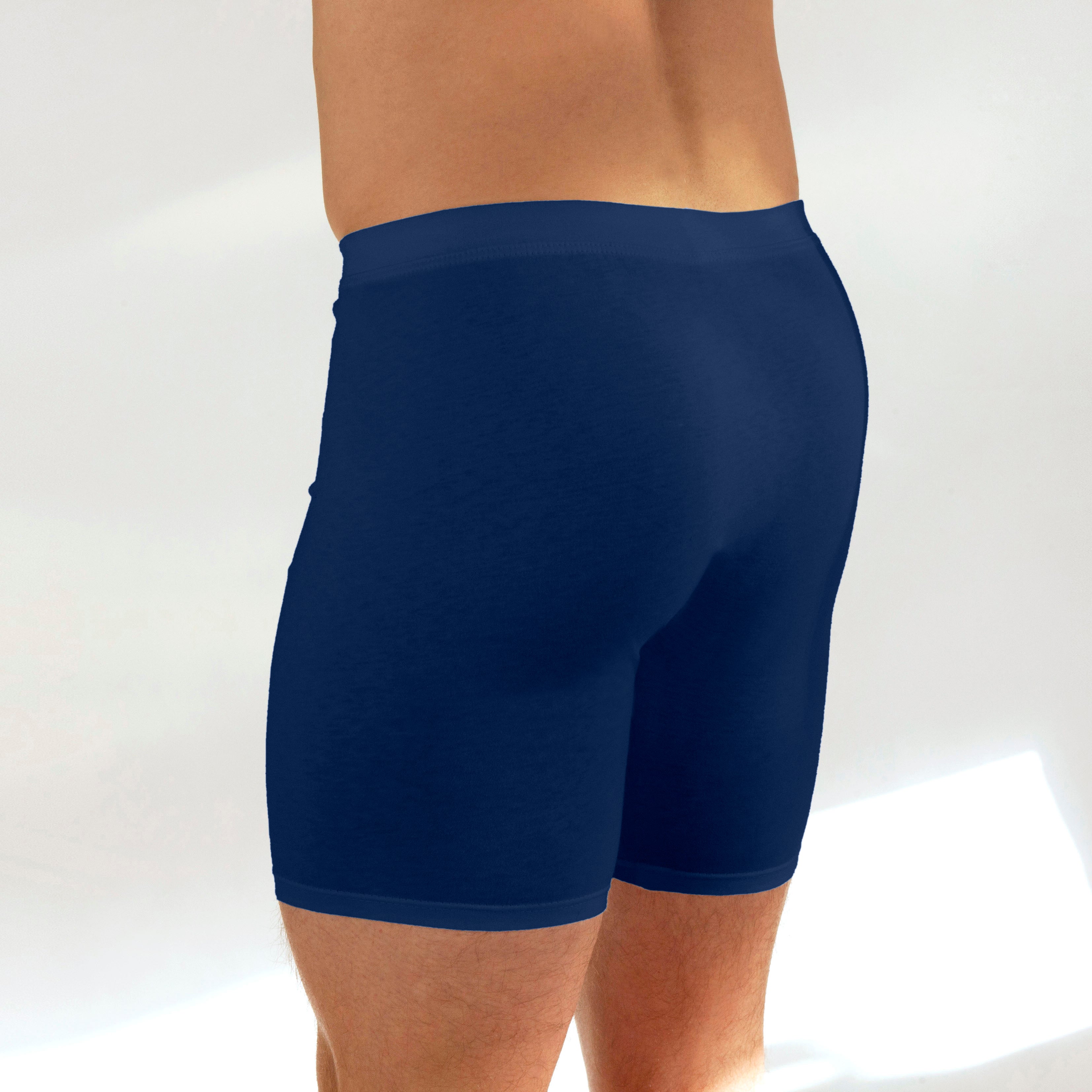 Men's Comfy Trunks, Long Leg - Triple Set - Navy