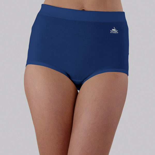 High Waist Low Leg Comfy Bum Knickers - Single - Navy