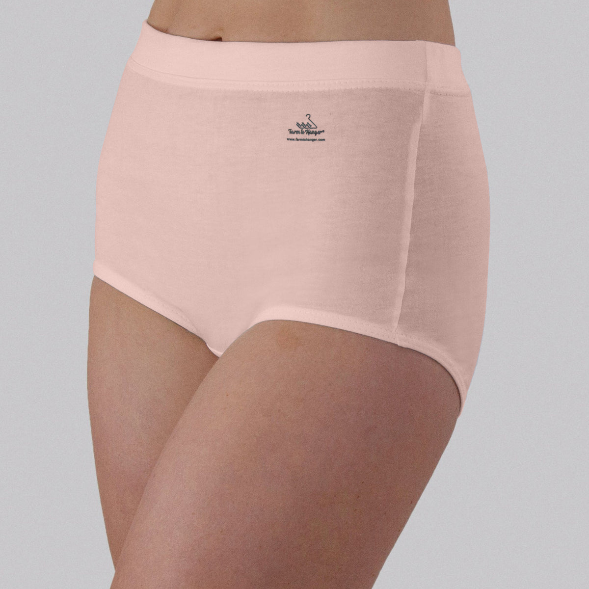 High Waist Low Leg Comfy Bum Knickers - Single - Ballet Pink