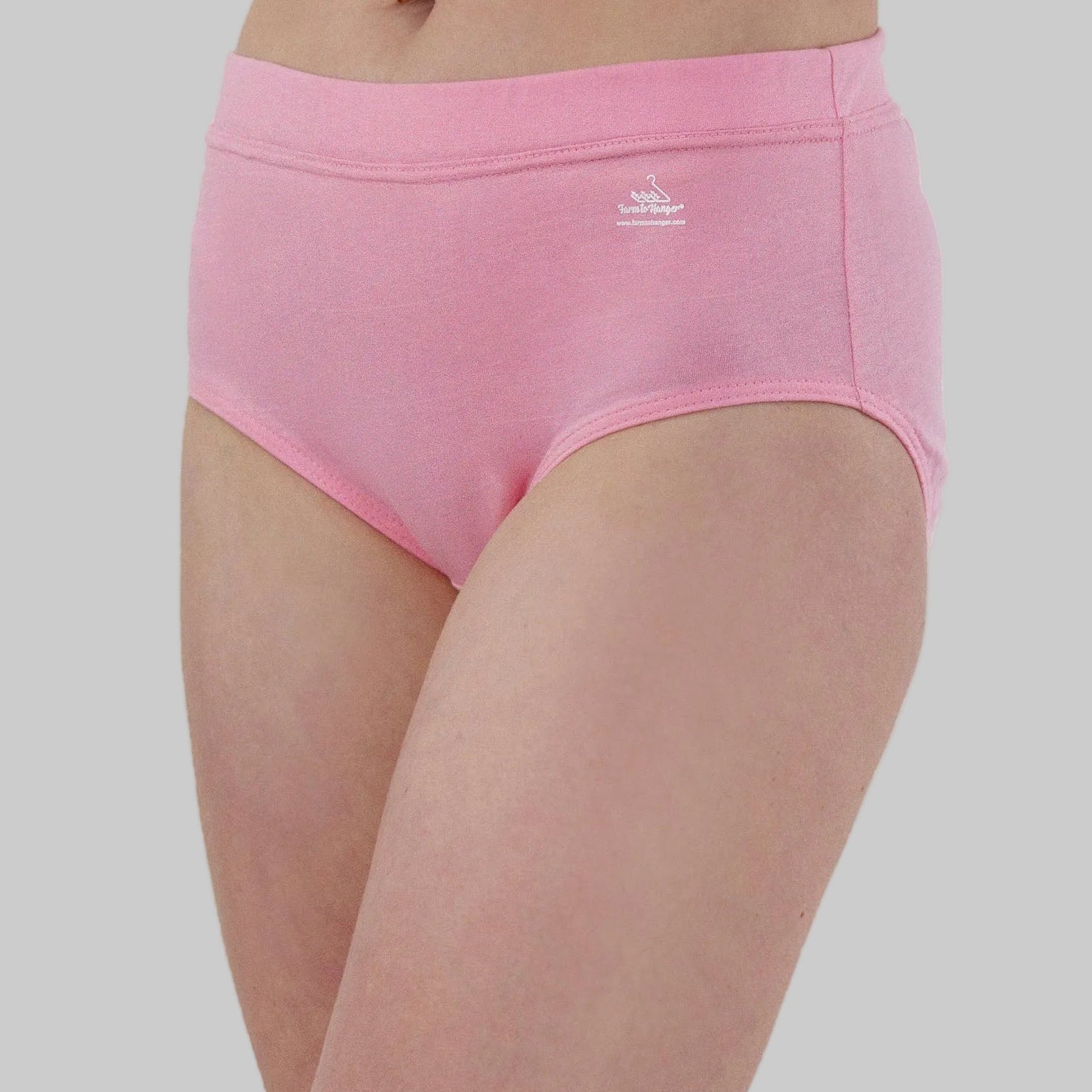 Natural Waist Comfy Bum Knickers - Triple Set - Pure Pink