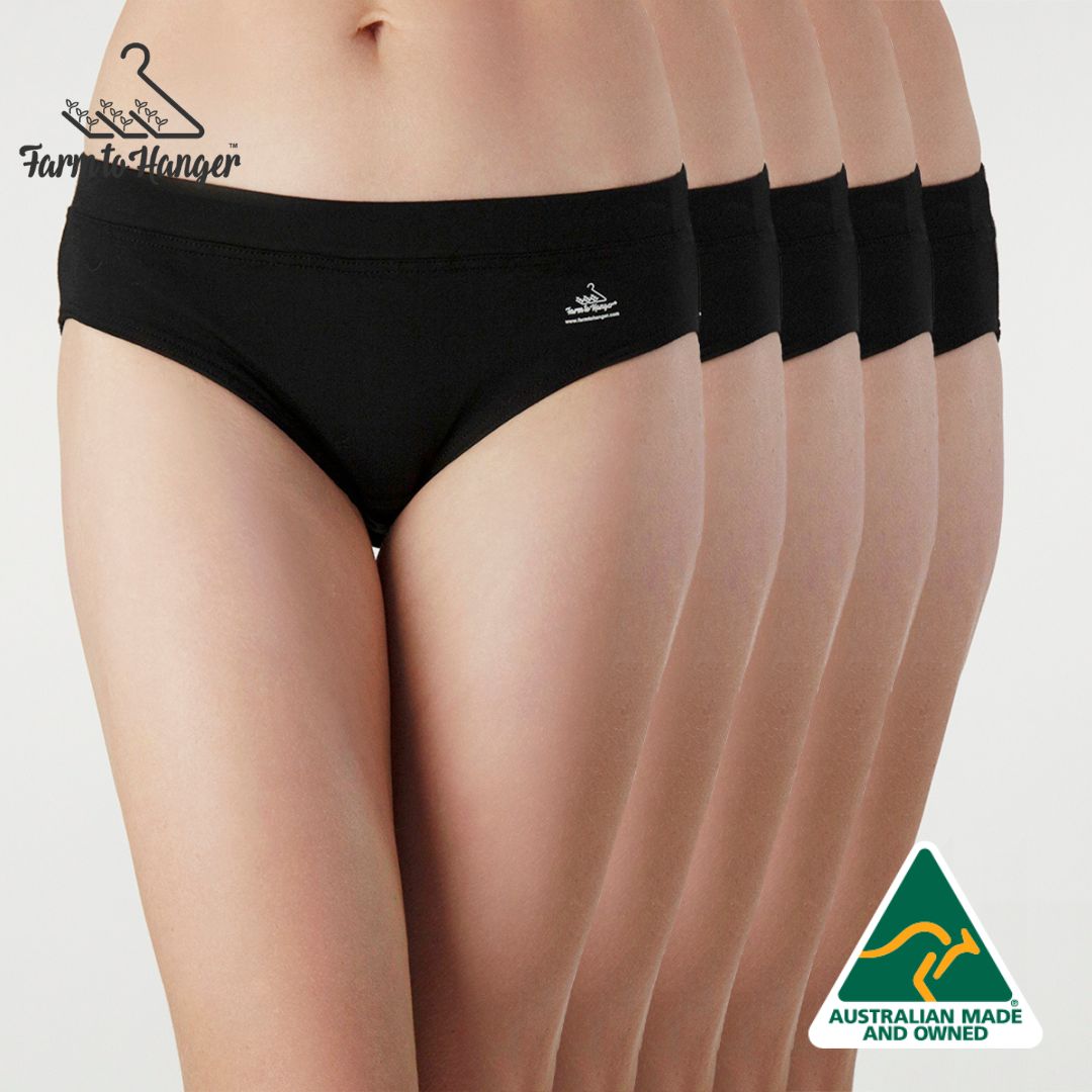 Comfy Bum Knickers - Single Colour FIVE Set - Black