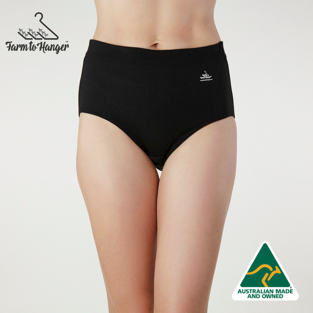 Natural Waist Comfy Bum Knickers - Black