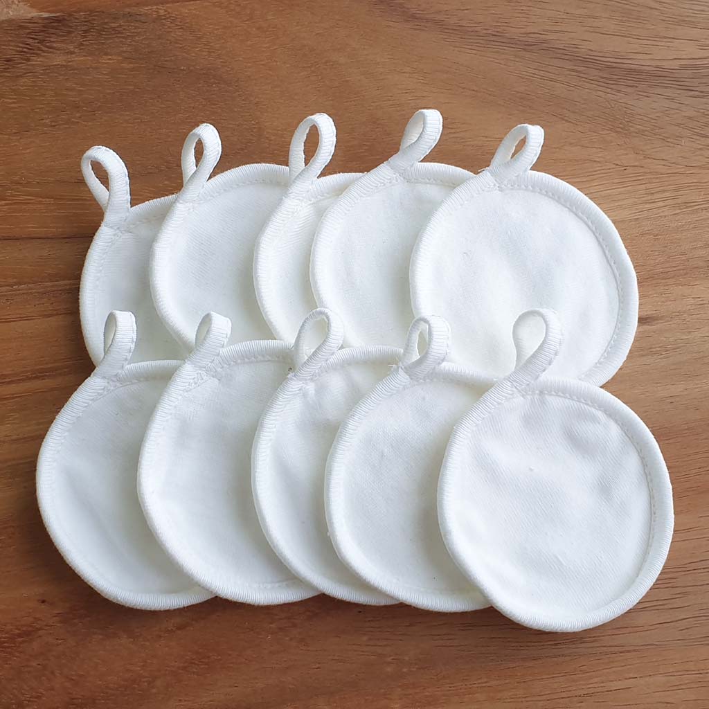Zero Waste Reusable Makeup Rounds - Set of 10 - White