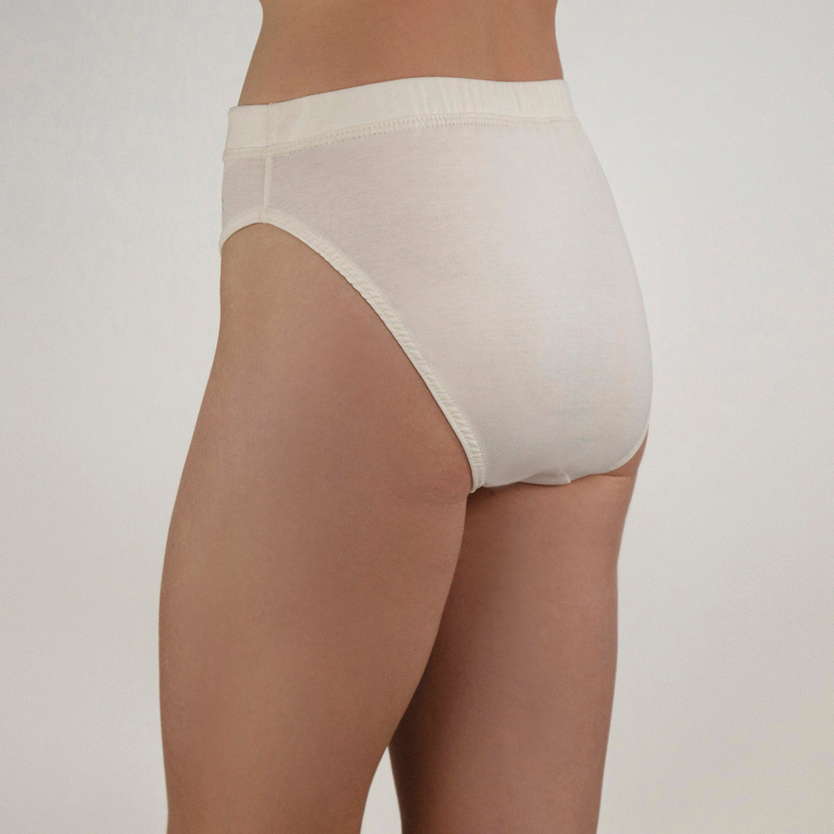 High Cut Comfy Bum Knickers - Natural