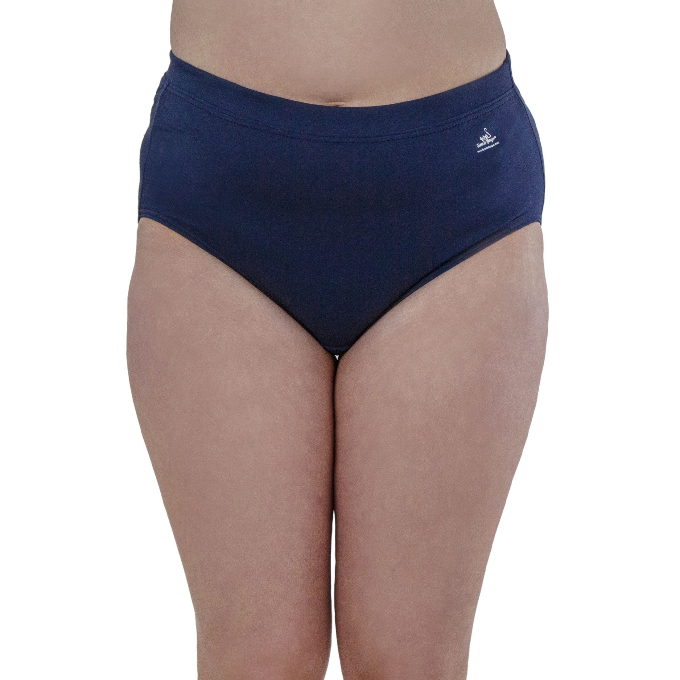 Natural Waist Comfy Bum Knickers - Single Colour Five Set - Navy