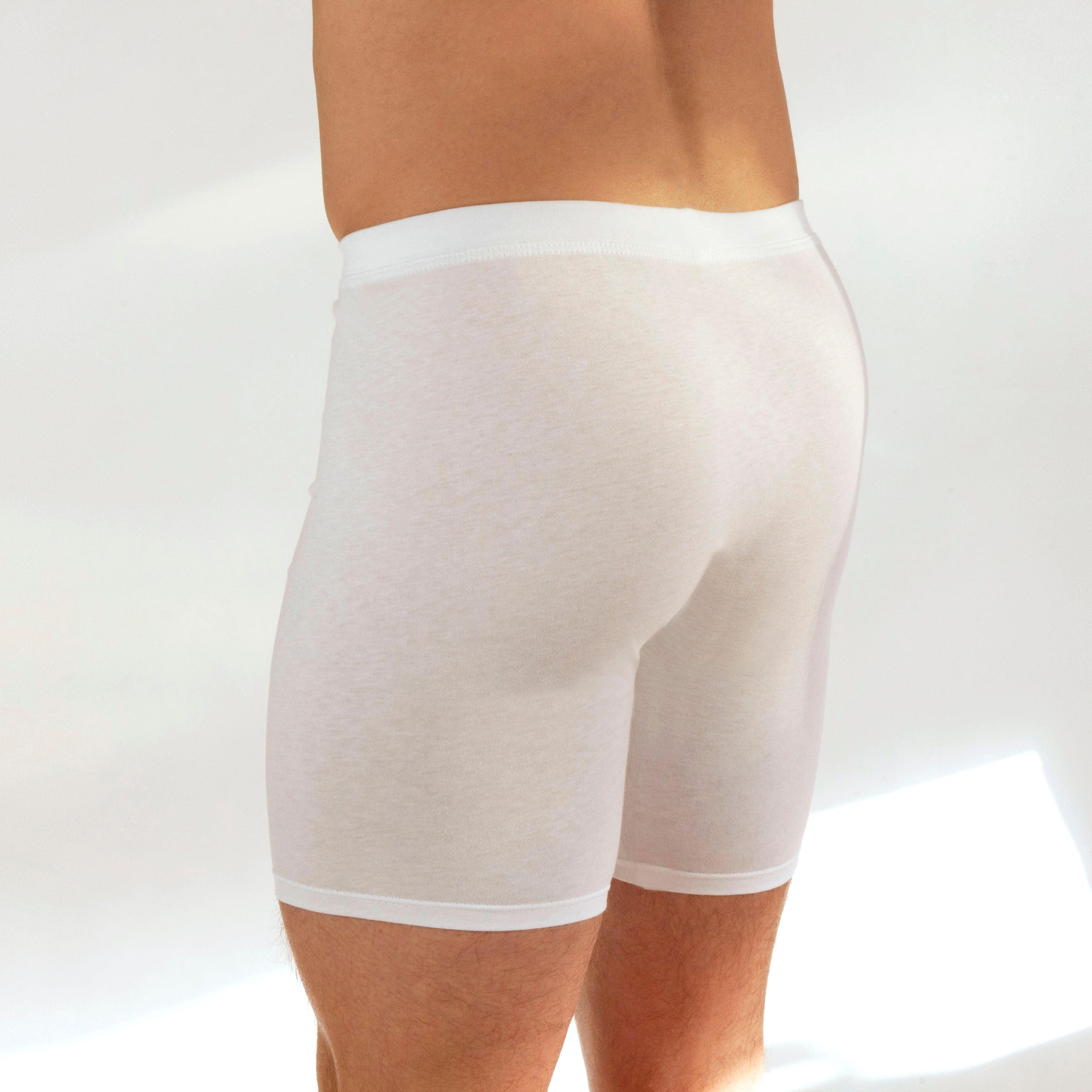 Men's Comfy Trunks, Long Leg - Triple Set - White