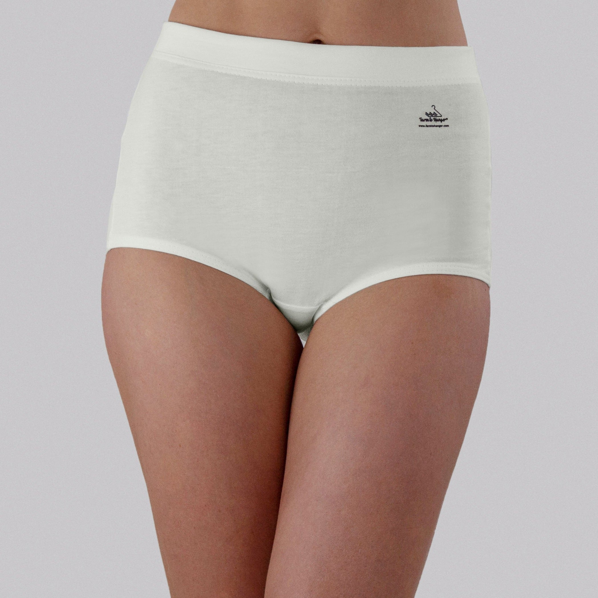High Waist Low Leg Comfy Bum Knickers - Single - Natural