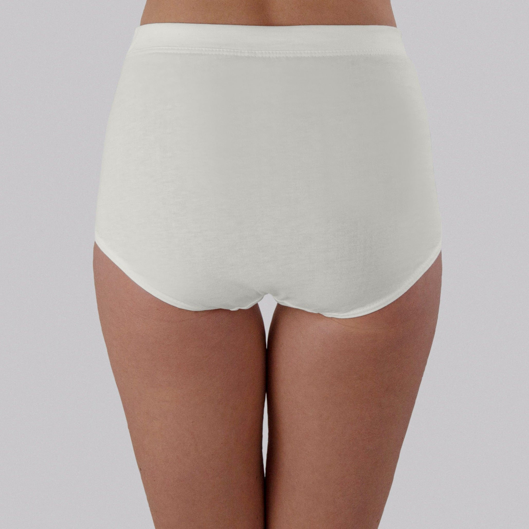 High Waist Low Leg Comfy Bum Knickers - Single - Natural