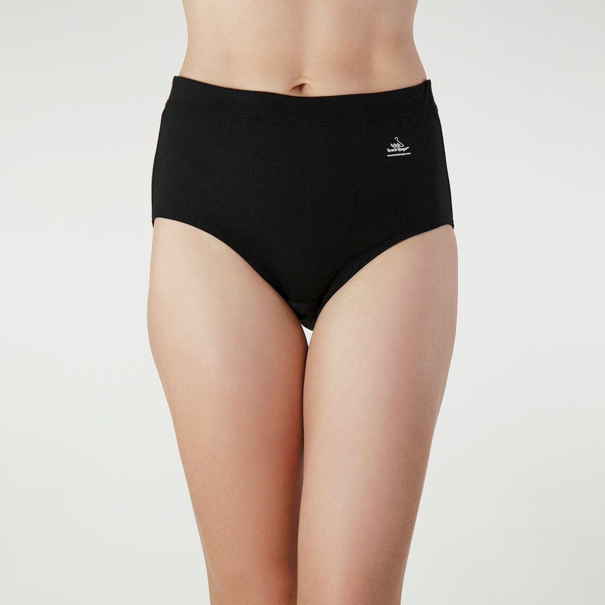 Natural Waist Comfy Bum Knickers - Single Colour Triple Set - Black