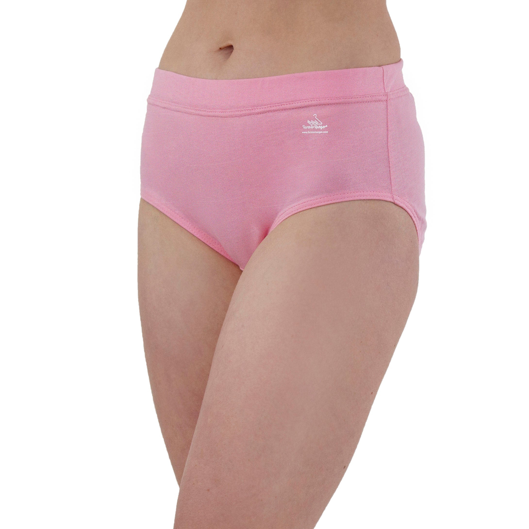 Natural Waist Comfy Bum Knickers - Triple Set - Pure Pink