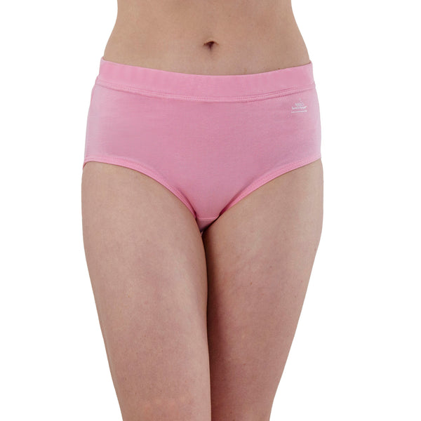 Limited Collection - Natural Waist Comfy Bum Knickers - Single Colour Five Set - Pure Pink