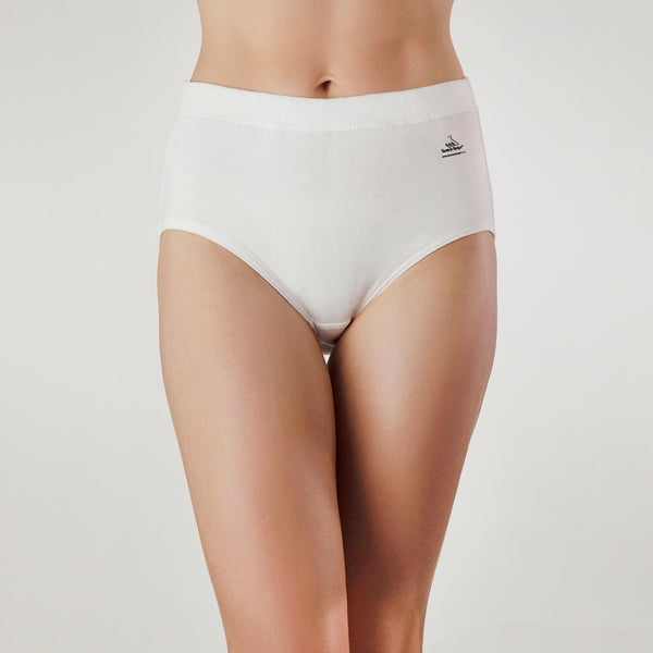 Natural Waist Comfy Bum Knickers - White